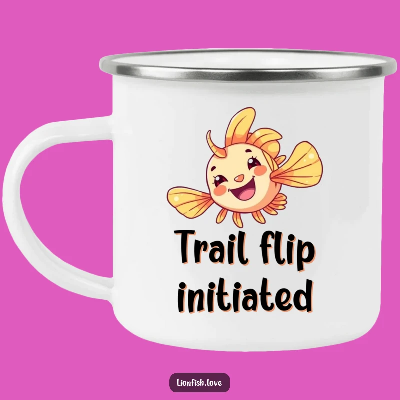 Funny Lionfish Flip Camping Mug: Ocean Fun On-the-Go, Perfect Funny Gift