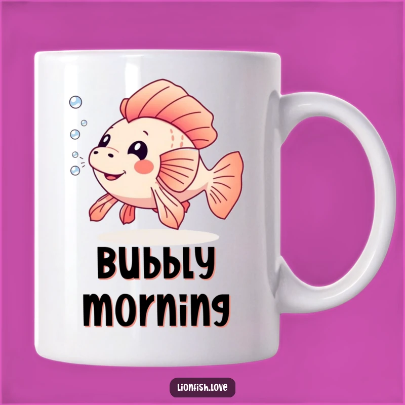 Funny Playful Lionfish Mug: Bubbles of Joy and Humor