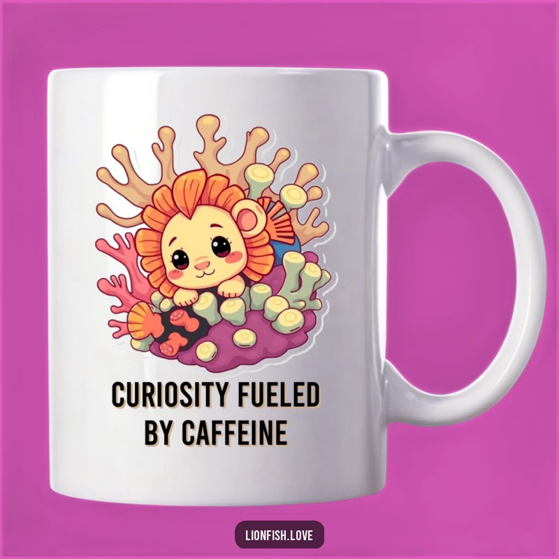 Funny Curious Lionfish Mug: Peek-a-Boo Fun, Perfect Funny Gift