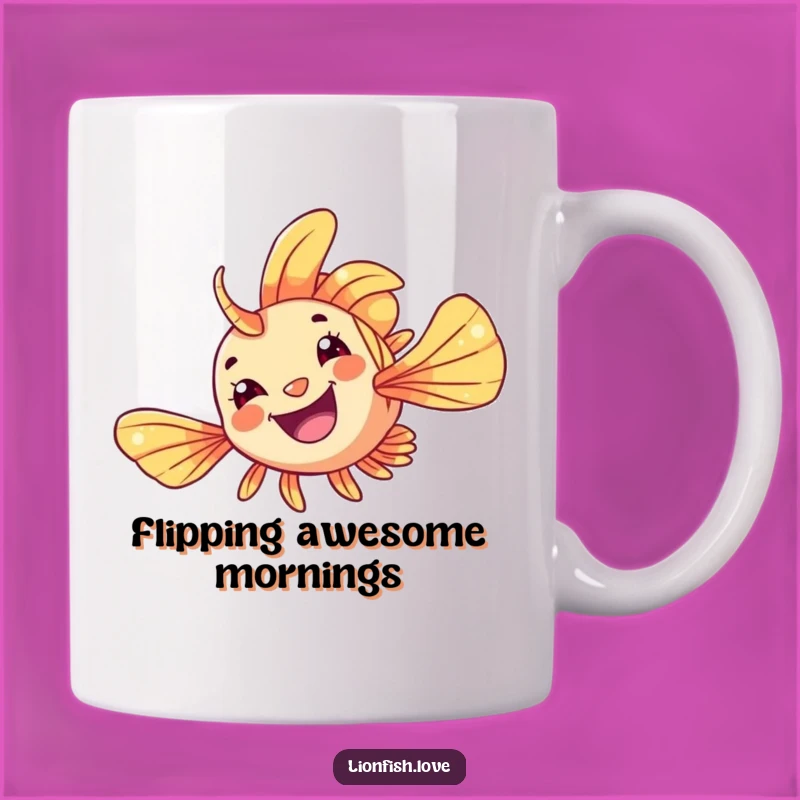Funny Lionfish Flip Mug: Ocean Fun, Perfect Funny Gift