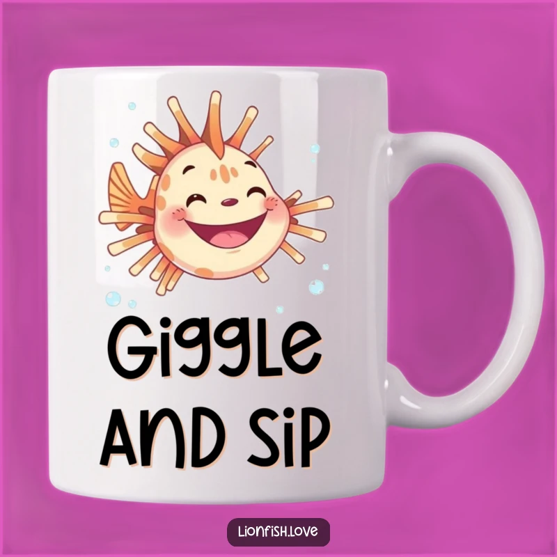 Funny Joyful Lionfish Mug: Grinning Underwater Friend & Perfect Gift