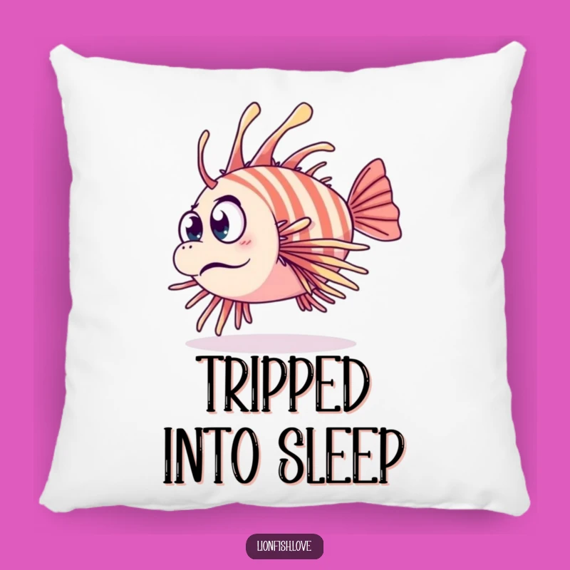 Funny Clumsy Lionfish Pillow: Cozy Surprise Accent Pillow