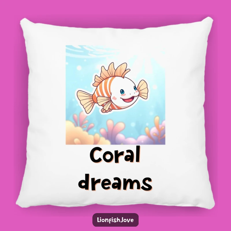 Funny Happy Lionfish Pillow: Cozy Comfort and Ocean Giggles