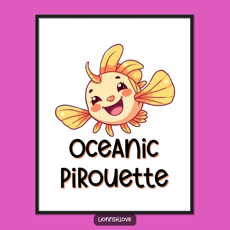 Funny Lionfish Flip Digital Art: Instant Ocean Decor, Amazing Funny Gift