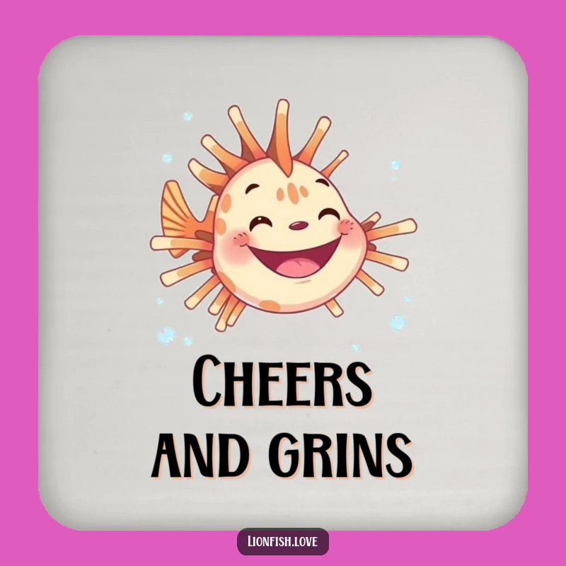 Funny Joyful Lionfish Coaster: Protect Surfaces with a Grin