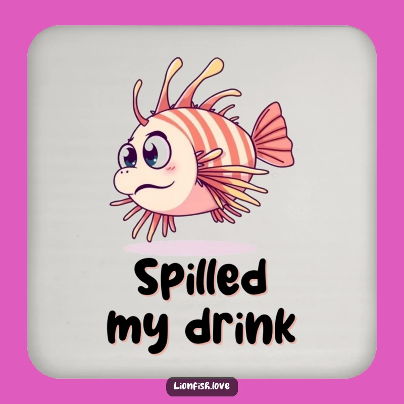 Funny Clumsy Lionfish Coaster: Protect Surfaces from Spills