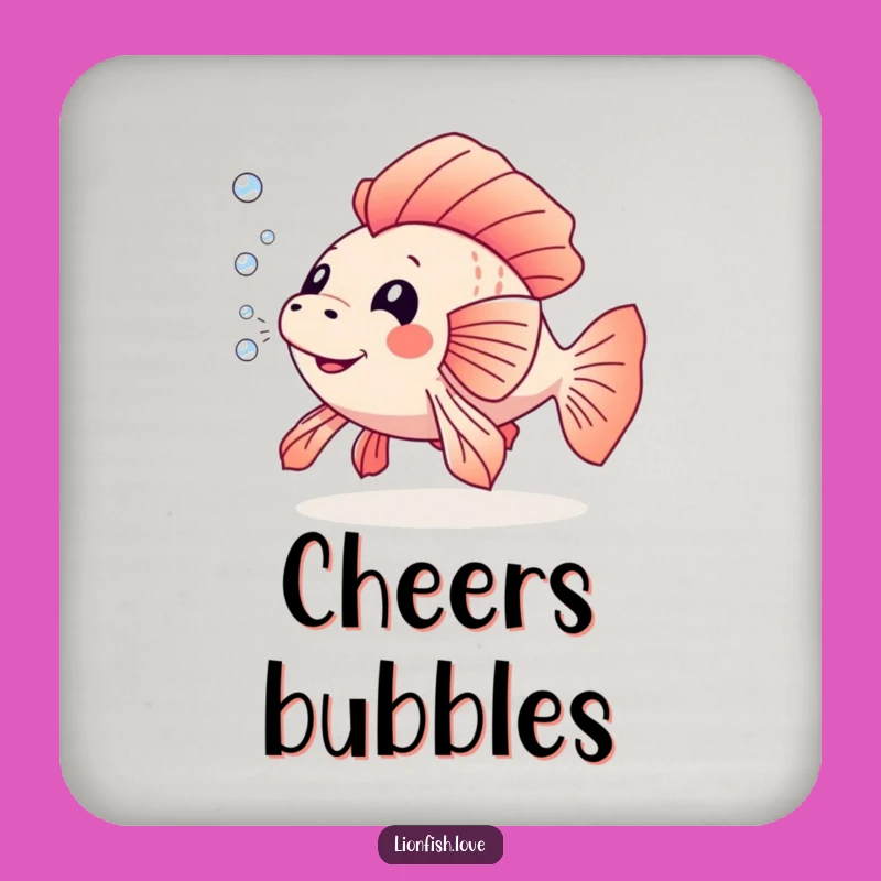Funny Playful Lionfish Drink Coasters: Protect Surfaces with Bubble Fun
