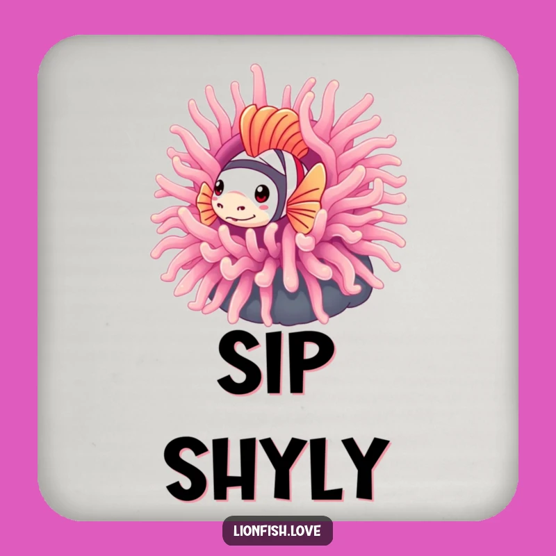 Funny Shy Lionfish Drink Coasters: Subtle Protection with Ocean Charm