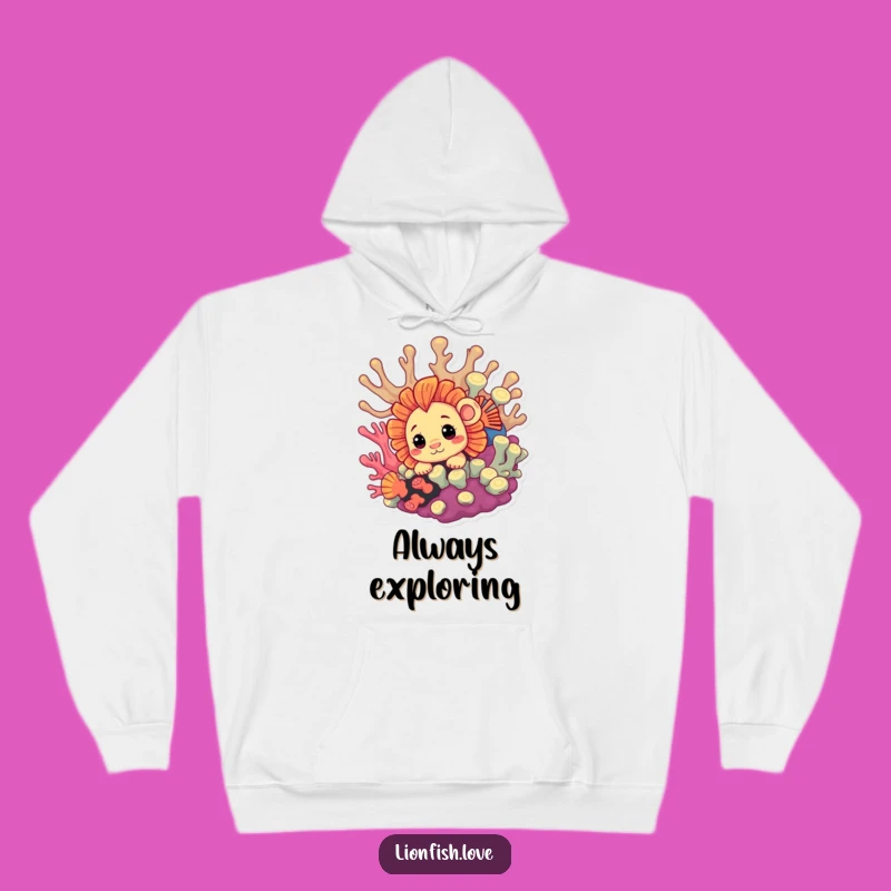 Cozy Funny Curious Lionfish Hoodie: Peek-a-Boo Warmth, Amazing Funny Gift
