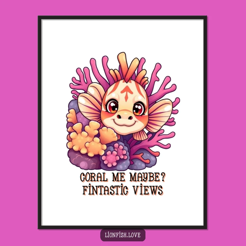 Free Printable Wall Art: Curious Lionfish Seeks Adventure Downloadable Decor