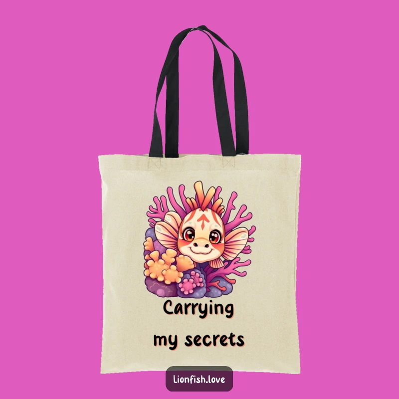 Funny Curious Lionfish Tote Bag: Carry Your Essentials with Ocean Charm