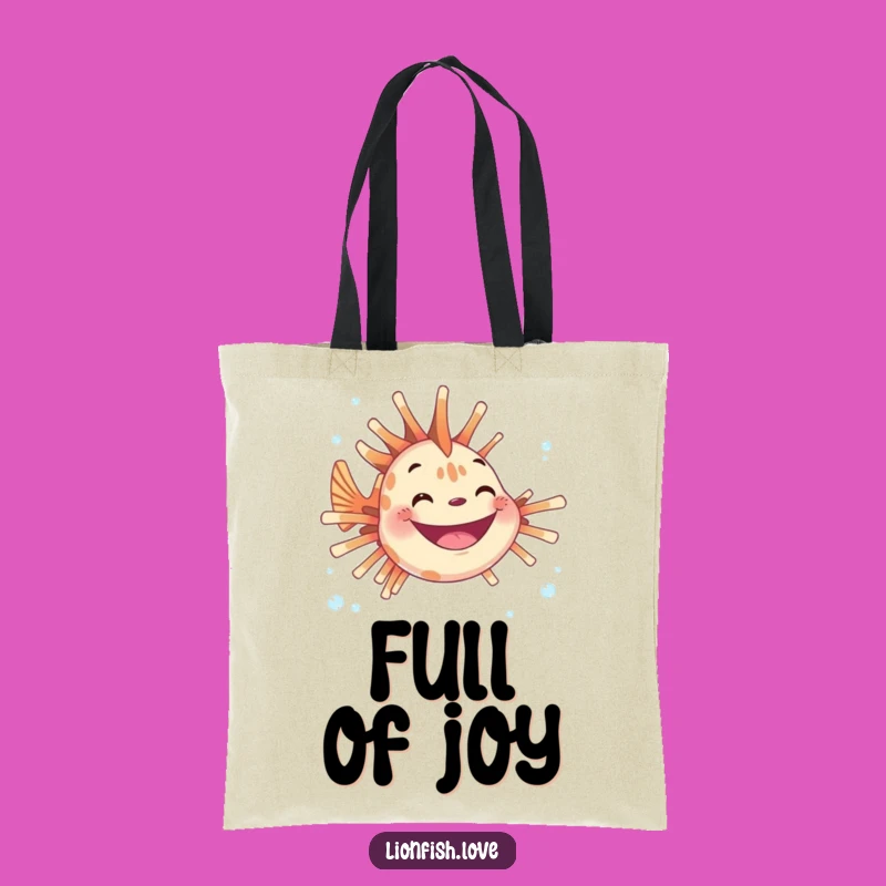 Funny Joyful Lionfish Tote Bag: Carry Your Smile Underwater Style
